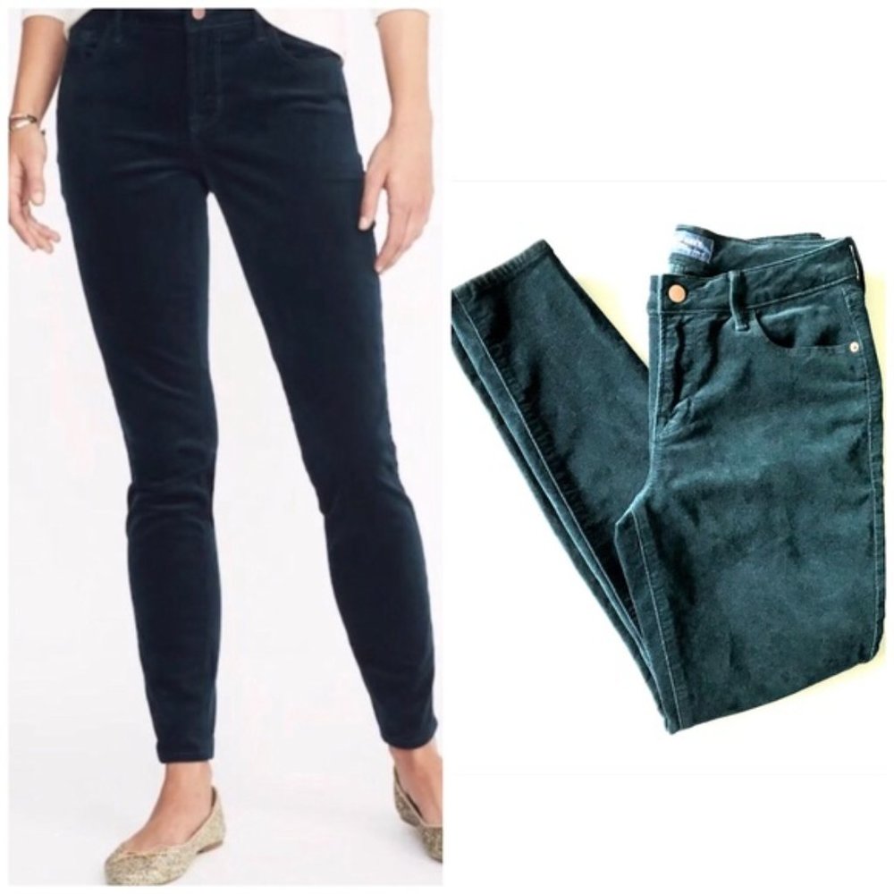 Old Navy Teal Mid-Rise Rockstar Velvet Pants NWT